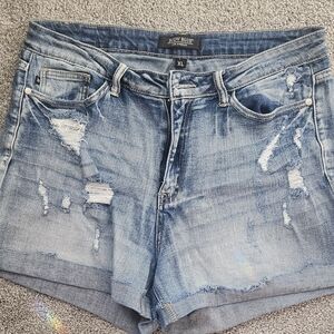 Judy Blue Distressed Jean Shorts - Blue